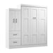 Modubox Edge 91W Queen Murphy Bed with Wardrobe (90W) in White