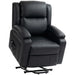 Aosom Homcom Lift Chair For Seniors, Pu Leather Upholstered Electric Recliner Chair with Remote, Side Pockets, Quick Assembly in Black