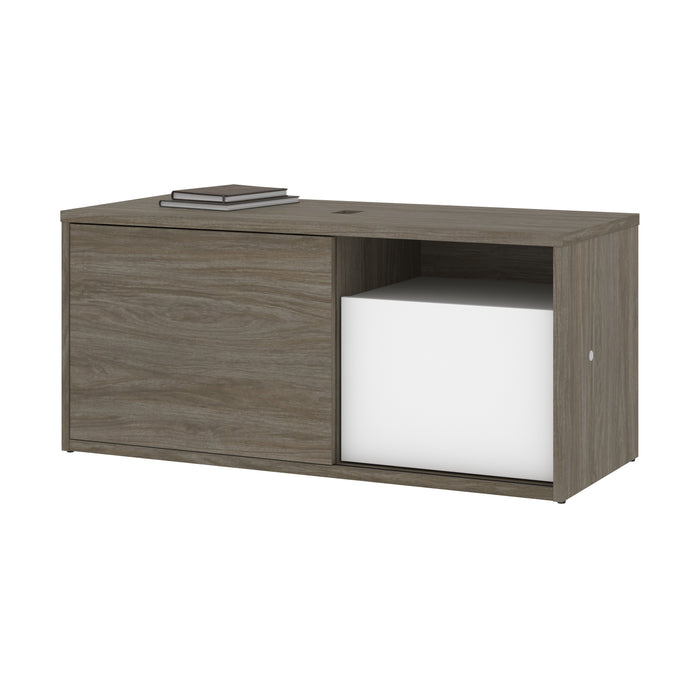 Modubox Pro-Vega 47W Credenz in Walnut Grey & White