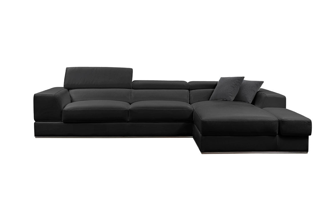 Divani Casa Pella Mini Modern Italian Leather L-Shaped Sectional Sofa - Available in 3 Colours and 2 Configurations