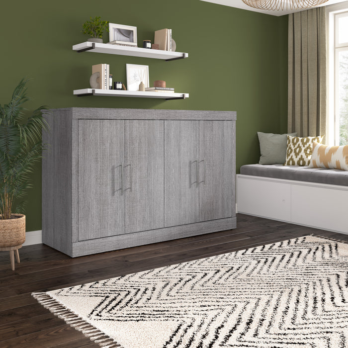 Modubox Nebula 69W Full Cabinet Bed with Matteress in Bark Grey