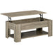 Aosom Homcom Lift Top Coffee Table with Hidden Storage Compartment and Open Shelf, Centre Table For Living Room in Grey