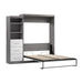 Modubox Nebula Queen Murphy Bed and Closet Organizer with Drawers (90W) in Bark Grey & White