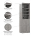 Modubox Versatile 25W Closet Organizer with Doors in Platinum Grey