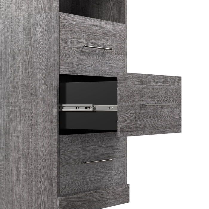 Modubox Nebula 25W Closet Organizer with Drawers in Bark Grey