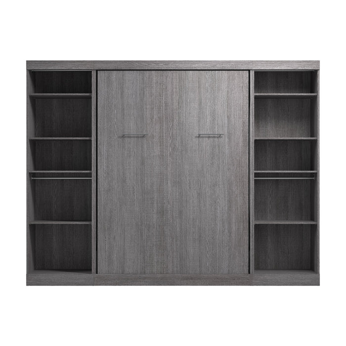 Modubox Nebula Full Murphy Bed and 2 Closet Organizers (109W) in Bark Grey