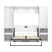 Modubox Avalon High Gloss Full Murphy Bed and Storage Cabinets with Pull-Out Shelf (101W) in High Gloss White