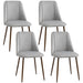 Aosom Homcom Upholstered Dining Chairs Set of 4, Velvet Accent Chair with Back and Wood-Grain Steel Leg For Kitch in Grey, Brown Wood Grain