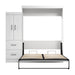 Modubox Edge 91W Queen Murphy Bed with Wardrobe (90W) in White