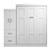 Modubox Edge 91W Queen Murphy Bed with Wardrobe (90W) in White