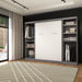 Modubox Nebula Full Murphy Bed and 2 Closet Organizers (109W) in Bark Grey & White