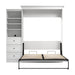 Modubox Versatile Queen Murphy Bed and Closet Organizer with Drawers (92W) in White