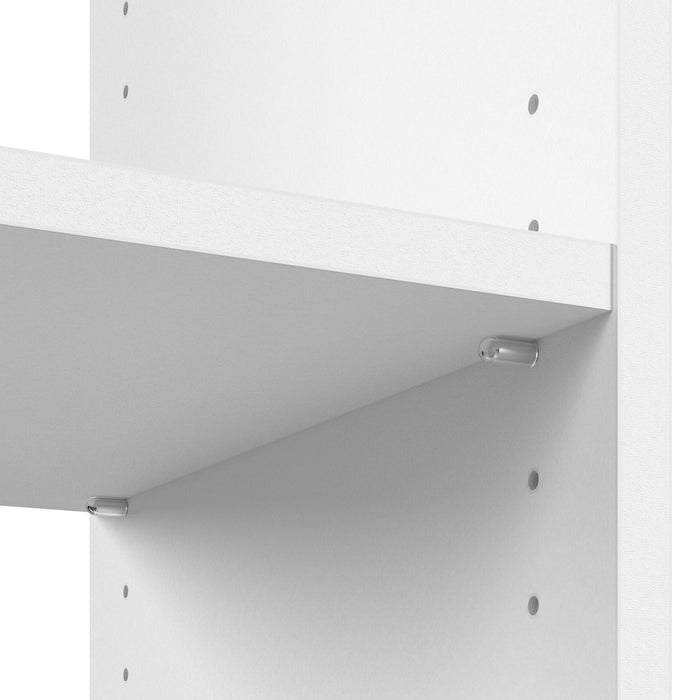 Modubox Carina Closet 24W 5 Shelf Closet Organizer with Clothing Rods in White