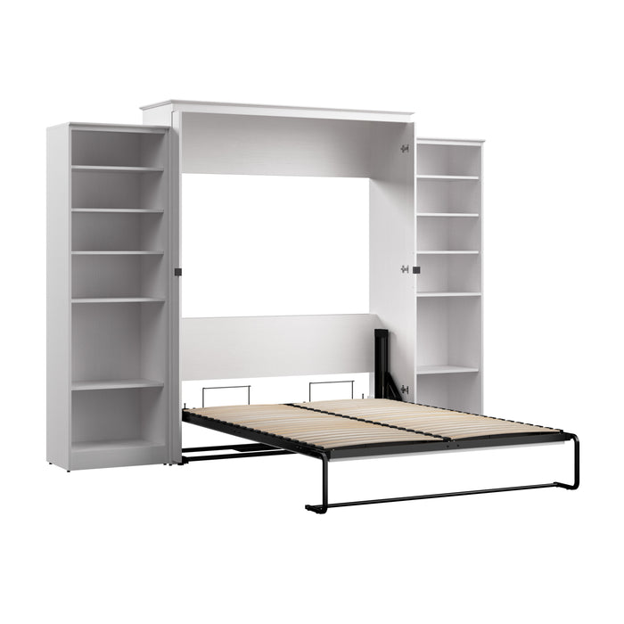 Modubox Key West 117W Queen Murphy Bed with Closet Organizers (119W) in Pure White Oak