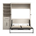 Modubox Key West 87W Full Murphy Bed and Closet Organizer with Drawer and Doors (88W) in Linen White Oak