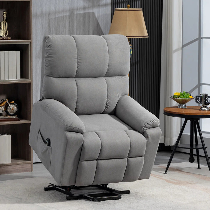 Aosom Homcom Lift Chair For Seniors in Microfibre Upholstered Electric Recliner Chair with Remote in Quick Assembly in Grey