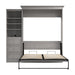 Modubox Versatile Queen Murphy Bed and Closet Organizer with Drawers (92W) in Platinum Grey