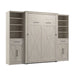 Modubox Key West 111W Full Murphy Bed and Closet Organizers with Doors and Drawers (113W) in Linen White Oak