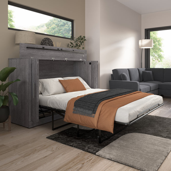 Modubox Pur 75W Queen Cabinet Bed with Matteress in Bark Grey