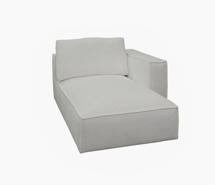 VIG Furnitur Divani Casa Lulu - Modern White Fabric Modular Sectional Sofa W/ Left Facing Chaise