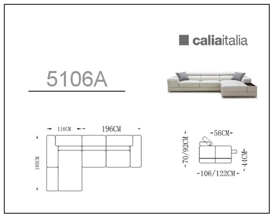 Divani Casa Pella Mini Modern Italian Leather L-Shaped Sectional Sofa - Available in 3 Colours and 2 Configurations