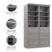 Modubox Versatile 50W Closet Organization System with Drawers in Platinum Grey