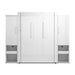 Modubox Avalon High Gloss Queen Murphy Bed and Storage Cabinets with Pull-Out Shelf (107W) in High Gloss White