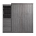 Modubox Nebula Queen Murphy Bed and Closet Organizer with Drawers (90W) in Bark Grey