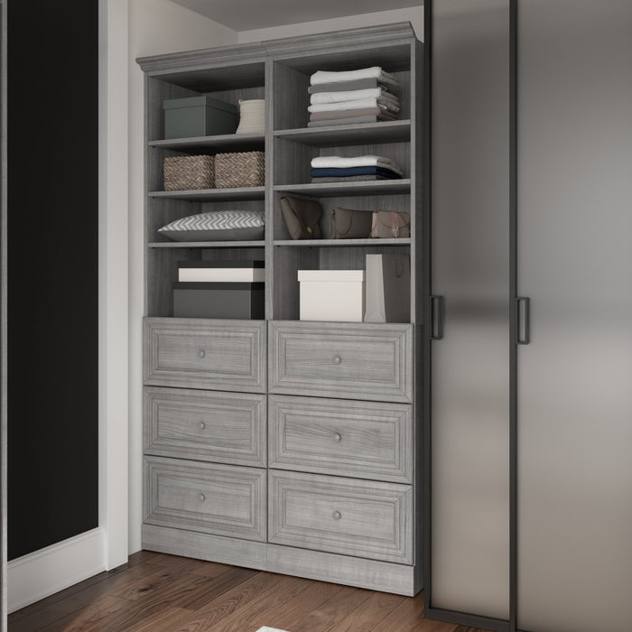 Modubox Versatile 50W Closet Organization System with Drawers in Platinum Grey