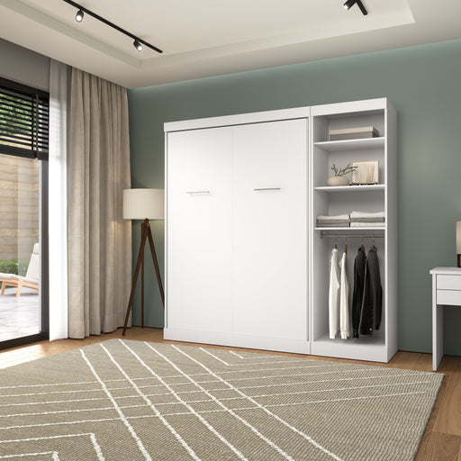 Modubox Nebula Full Murphy Bed with Closet Organizer (84W) in White