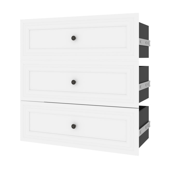 Modubox Versatile 3 Drawer Set For Versatile 36W Closet Organizer in White