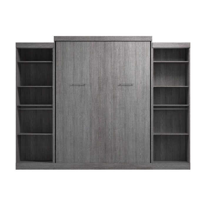 Modubox Nebula Queen Murphy Bed with 2 Closet Organizers (115W) in Bark Grey