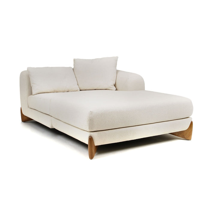 VIG Furnitur Modrest Fleury - Contemporary Cream Fabric and Walnut Laf Sectional Sofa