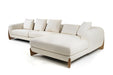 VIG Furnitur Modrest Fleury - Contemporary Cream Fabric and Walnut Laf Sectional Sofa