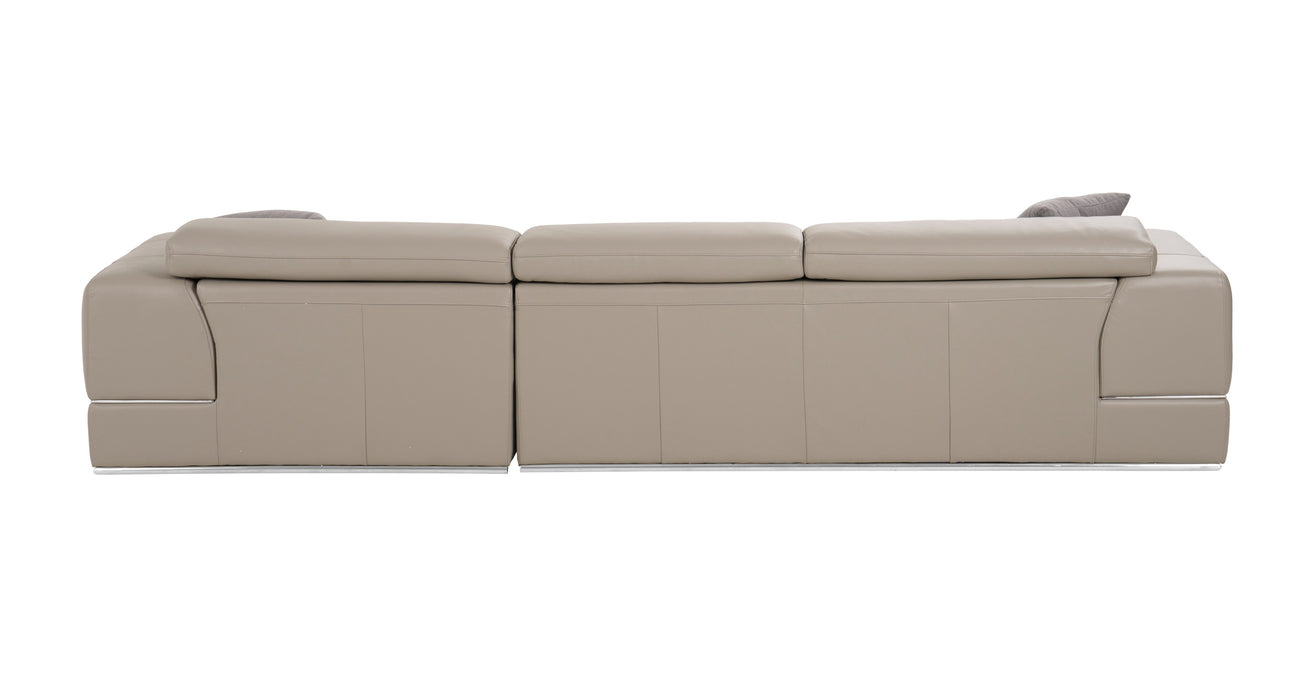 VIG Furnitur Divani Casa Pella Mini - Modern Grey Italian Leather Left Facing Sectional Sofa