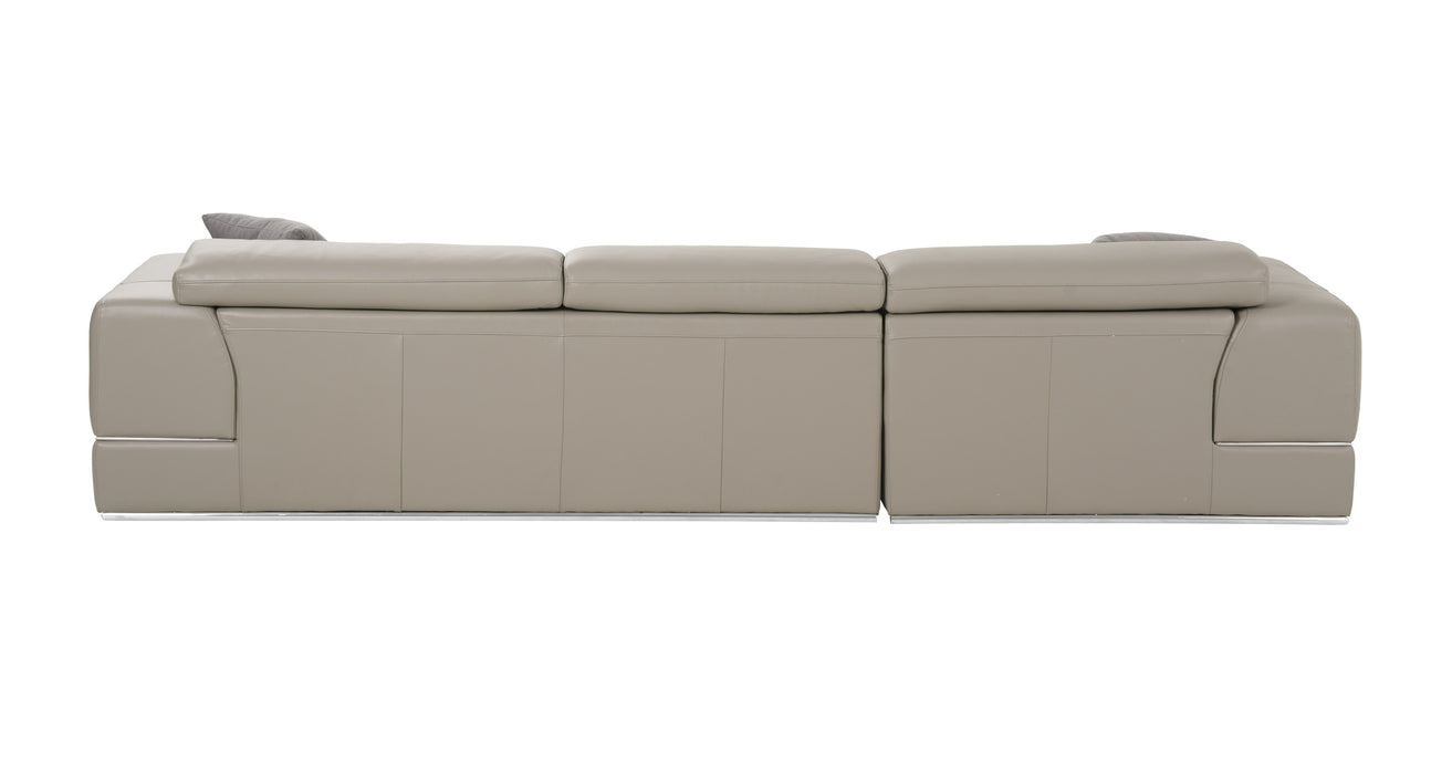 VIG Furnitur Divani Casa Pella Mini - Modern Grey Italian Leather Left Facing Sectional Sofa