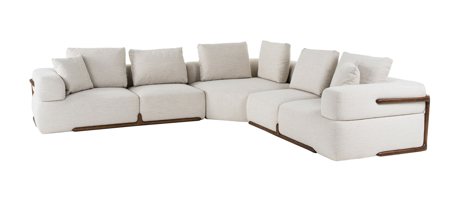 VIG Furnitur Divani Casa Simone - Modern off-White Fabric Sectional Sofa