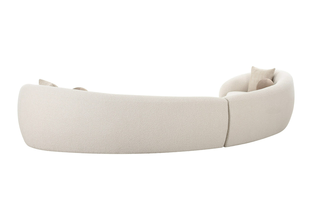 VIG Furnitur Modrest - Kilmer Modern Curved Fabric Sectional Sofa in Off-White