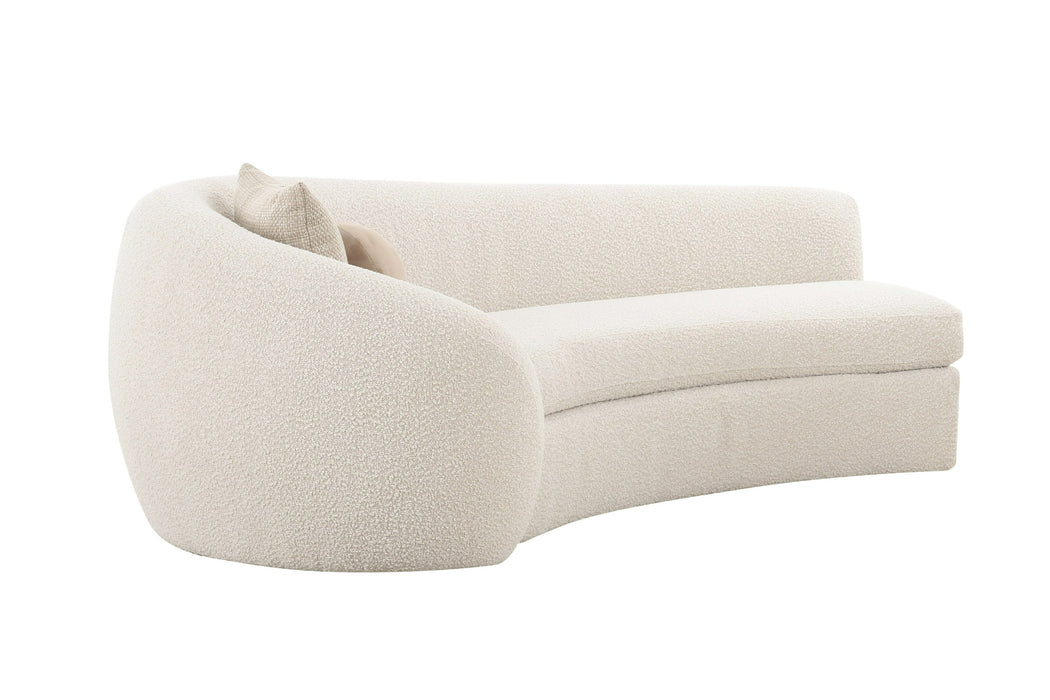 VIG Furnitur Modrest - Kilmer Modern Curved Fabric Sectional Sofa in Off-White