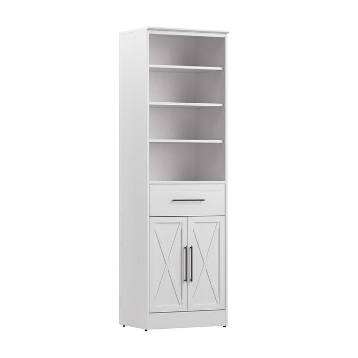 Modubox Key West 25W Closet Organizer with Drawer and Doors in Pure White Oak