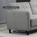 Aosom Homcom Convertible Bed with Couch, Buttonne Tufted Fabric Sofa Bed with Adjustable Back For Living Room in Grey