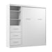 Modubox Nebula Full Murphy Bed and Closet Organizer with Drawers (84W) in White