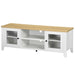 Aosom Homcom Fireplace Tv Stand For Tvs Up To 60 inches, Wood Tv Cabinet W/ Storage Doors Or Living Room, offic in White