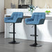 Aosom Homcom Swivel Barstools Set of 2 Adjustable Bar Stools with Footrest Armrests and Pu Leather Back For Dining Room in Dark Blue