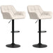 Aosom Homcom Swivel Barstools Set of 2 Adjustable Bar Stools with Footrest Armrests and Pu Leather Back For Dining Roo in Cream White