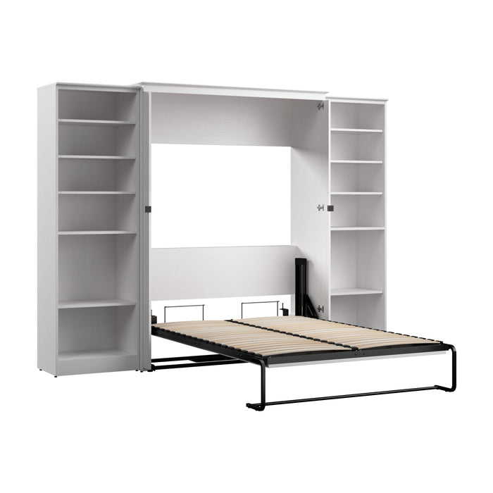 Modubox Key West 111W Full Murphy Bed with Closet Organizers (113W) in Pure White Oak