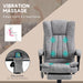 Aosom Vinsetto office Chair 6-Point Vibration Massage Chair Micro Fibre Recliner with Retractable Footrest in Grey