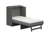 AFI Furnishings Afi Northfield Size Murphy Bed Chest with 6" Matteress, Storage Drawer, & Built-in Charger Twin XL siz in Grey