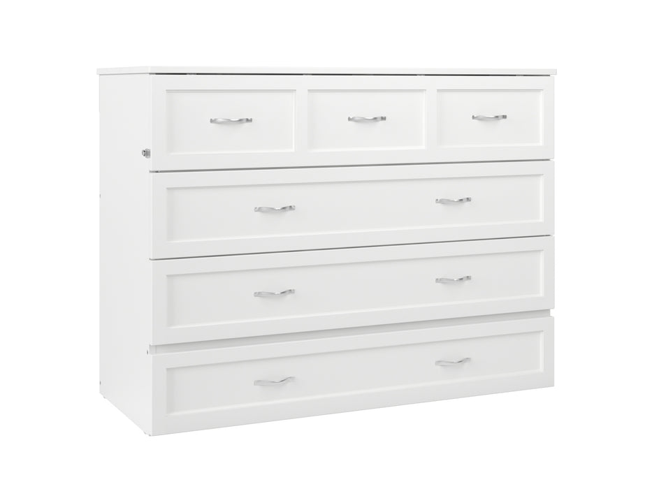 AFI Furnishings Afi Northfield Size Murphy Bed Chest with 6" Matteress, Storage Drawer, & Built-in Charger Full siz in White