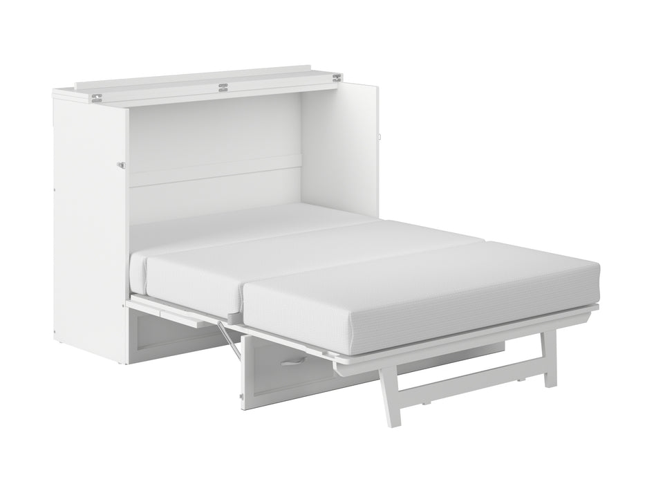 AFI Furnishings Afi Northfield Size Murphy Bed Chest with 6" Matteress, Storage Drawer, & Built-in Charger Full siz in White